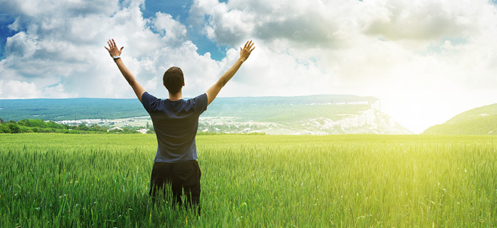 Man standing in field